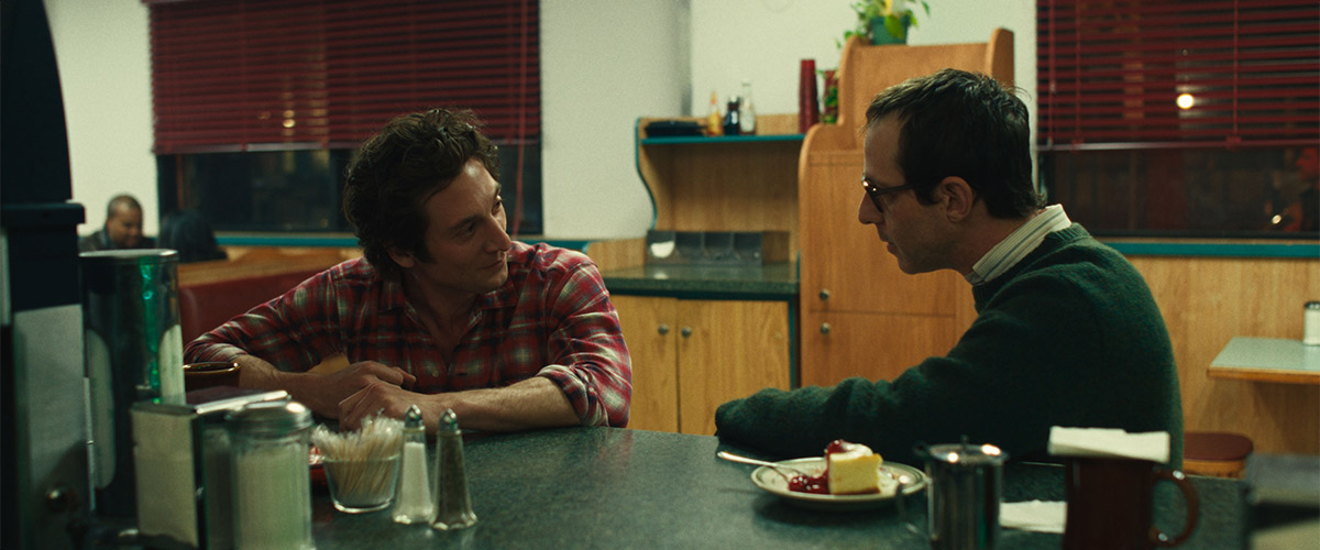 Jeremy Allen White as Bruce Springsteen and Jeremy Strong as Jon Landau in Deliver Me From Nowhere Jeremy Allen White as Bruce Springsteen and Jeremy Strong as Jon Landau in Deliver Me From Nowhere