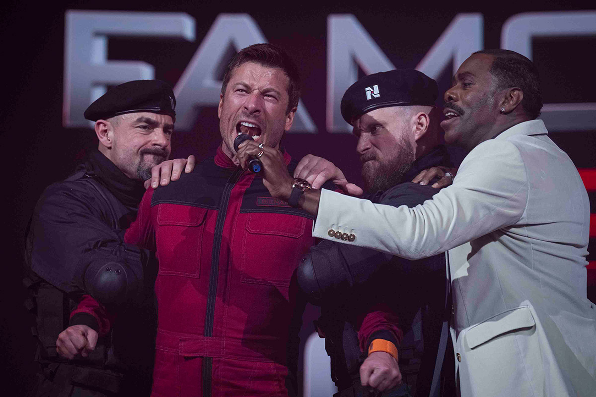 THE RUNNING MAN Glen Powell, left, and Colman Domingo star in Paramount Pictures' "THE RUNNING MAN."