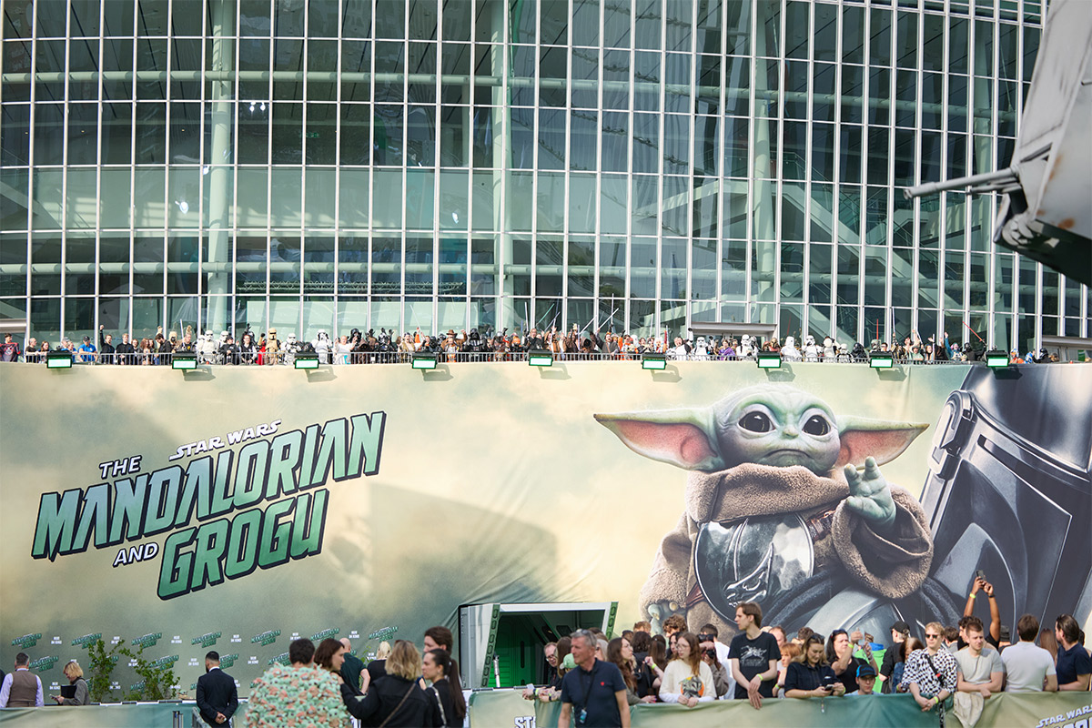 A general view at the Berlin Fan Celebration of "Star Wars: The Mandalorian and Grogu" at Uber Platz on May 04, 2026 in Berlin, Germany. (Photo by Sebastian Reuter/Getty Images for The Walt Disney Company)