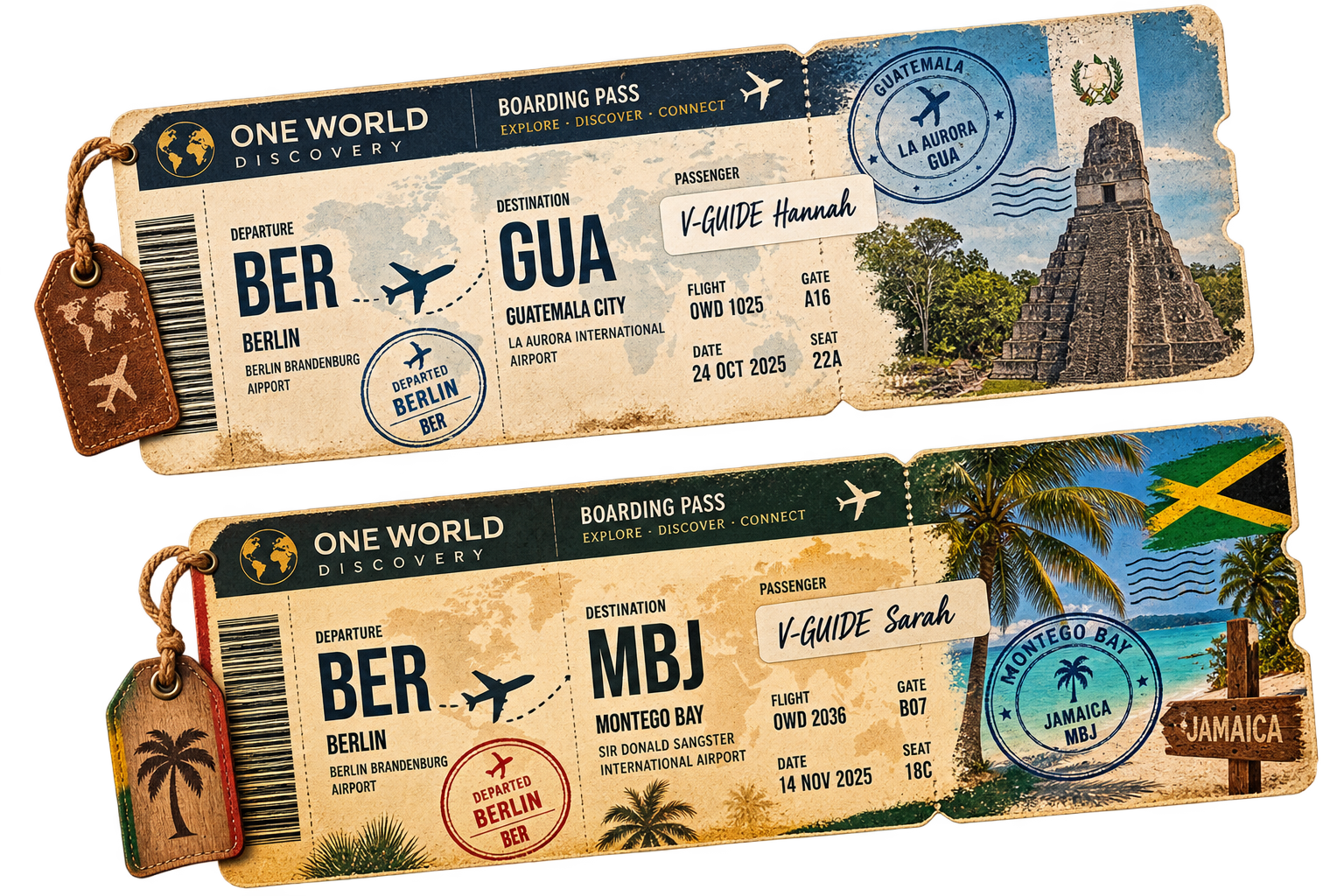 ONE WORLD DISCOVERY boarding passes